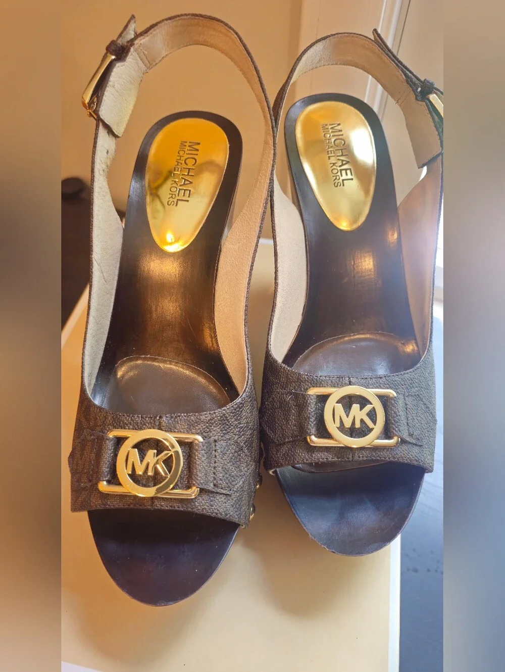 Michael Kors Platforms Charm Sling Heels